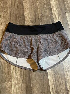 lululemon athletica Heathered Gray Shorts with Black Waistband